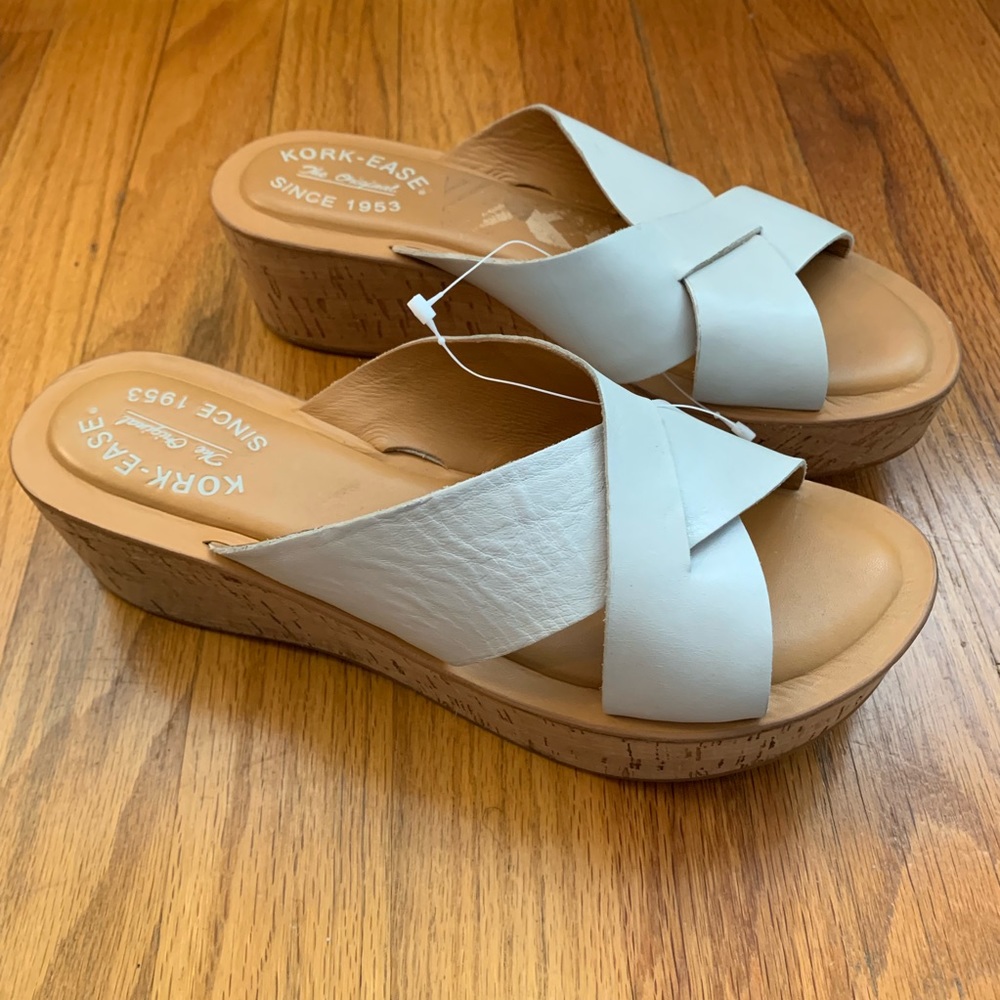 Kork-Ease leather platform mule